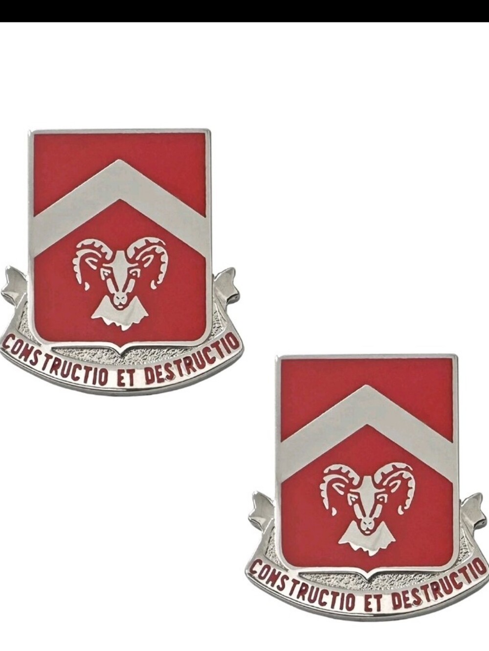 40th Engineer Battalion Unit Crest Constructio Et Destructio Genuine U.S. ARMY